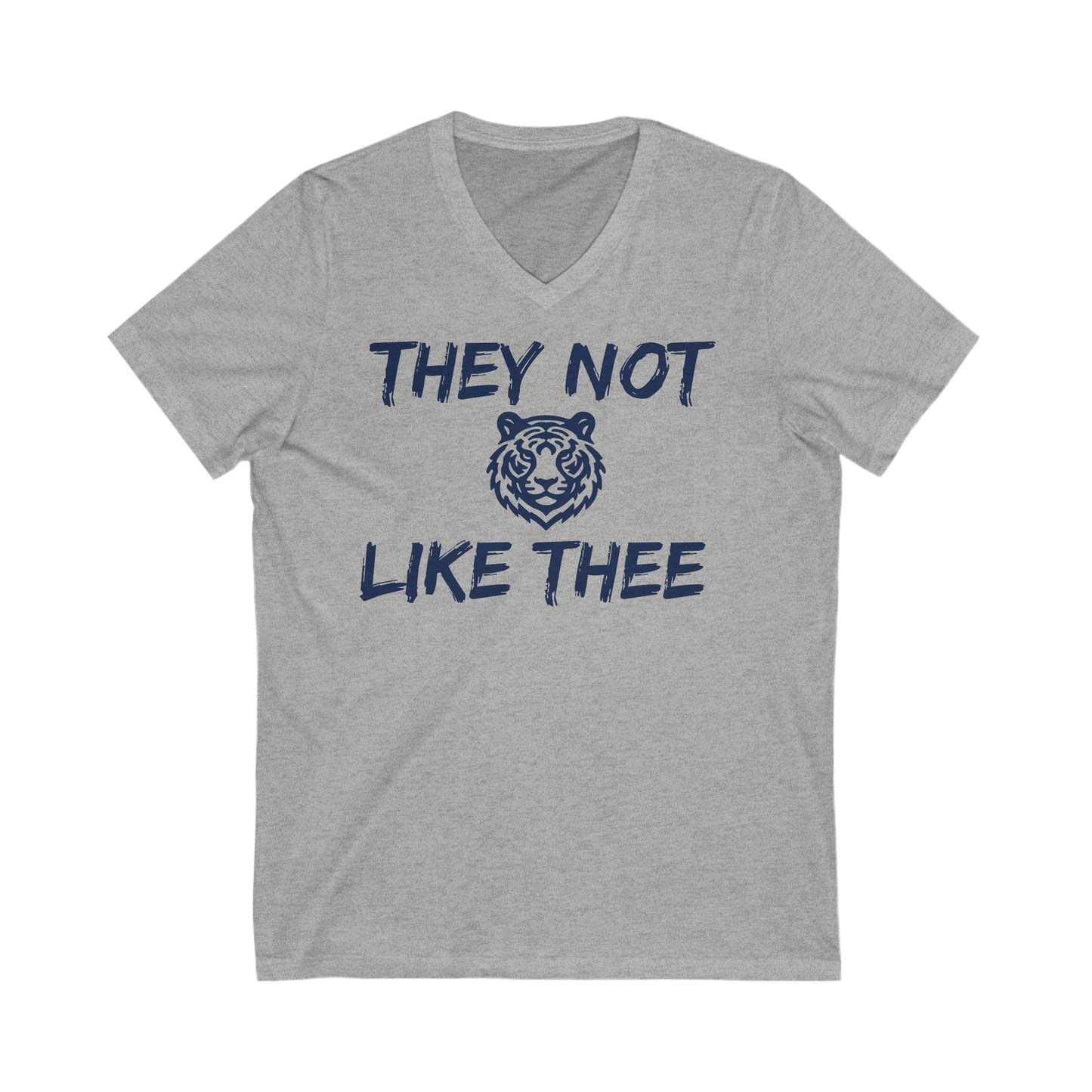 They Not Like Thee Tiger Navy Men's Jersey Short Sleeve V-Neck Tee Printify