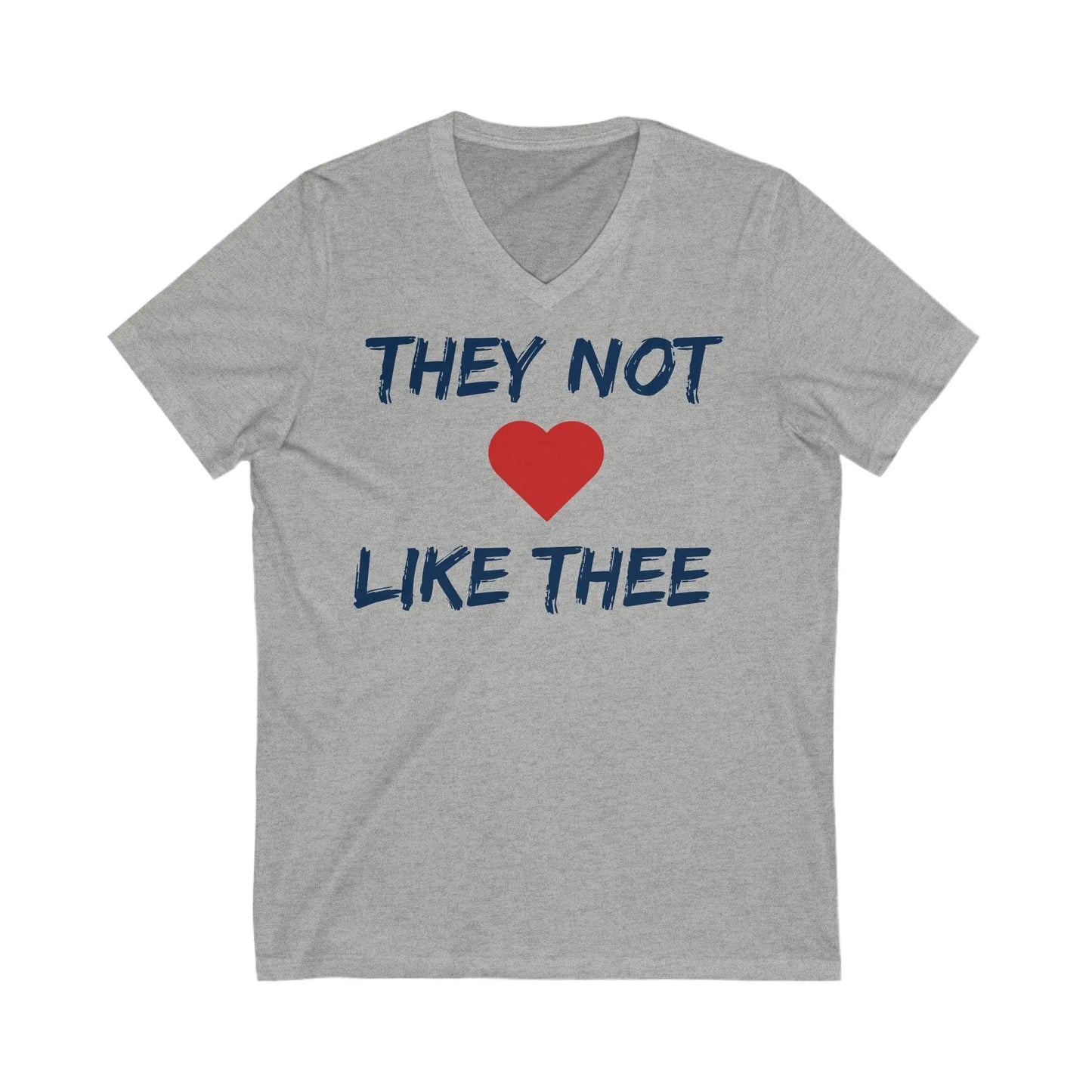 They Not Like Thee Navy Men's Jersey Short Sleeve V-Neck Tee Printify