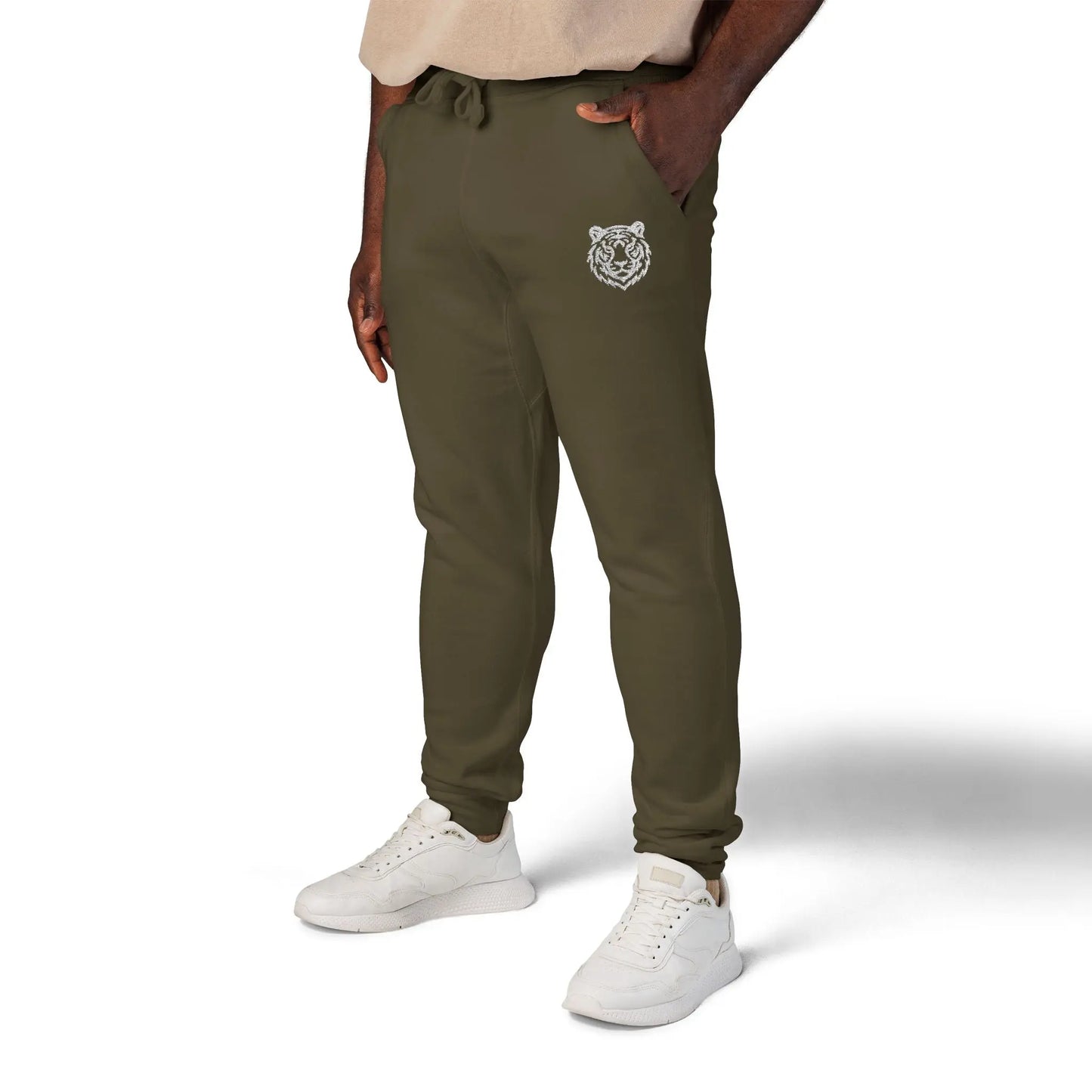 Tigerhead Men's White Lightweight Fleece Sweatpants Printify
