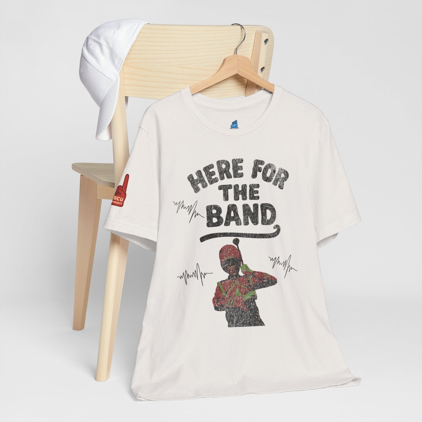 Here for the Band Varsity RGB Jersey Short Sleeve Tee Printify