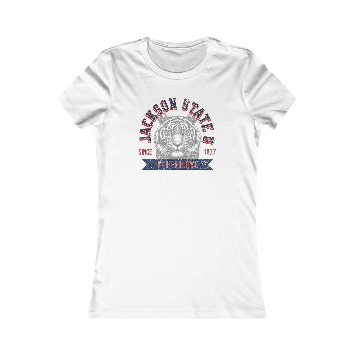 Jackson State Univ #TheeILove Women's Red Favorite Tee Printify