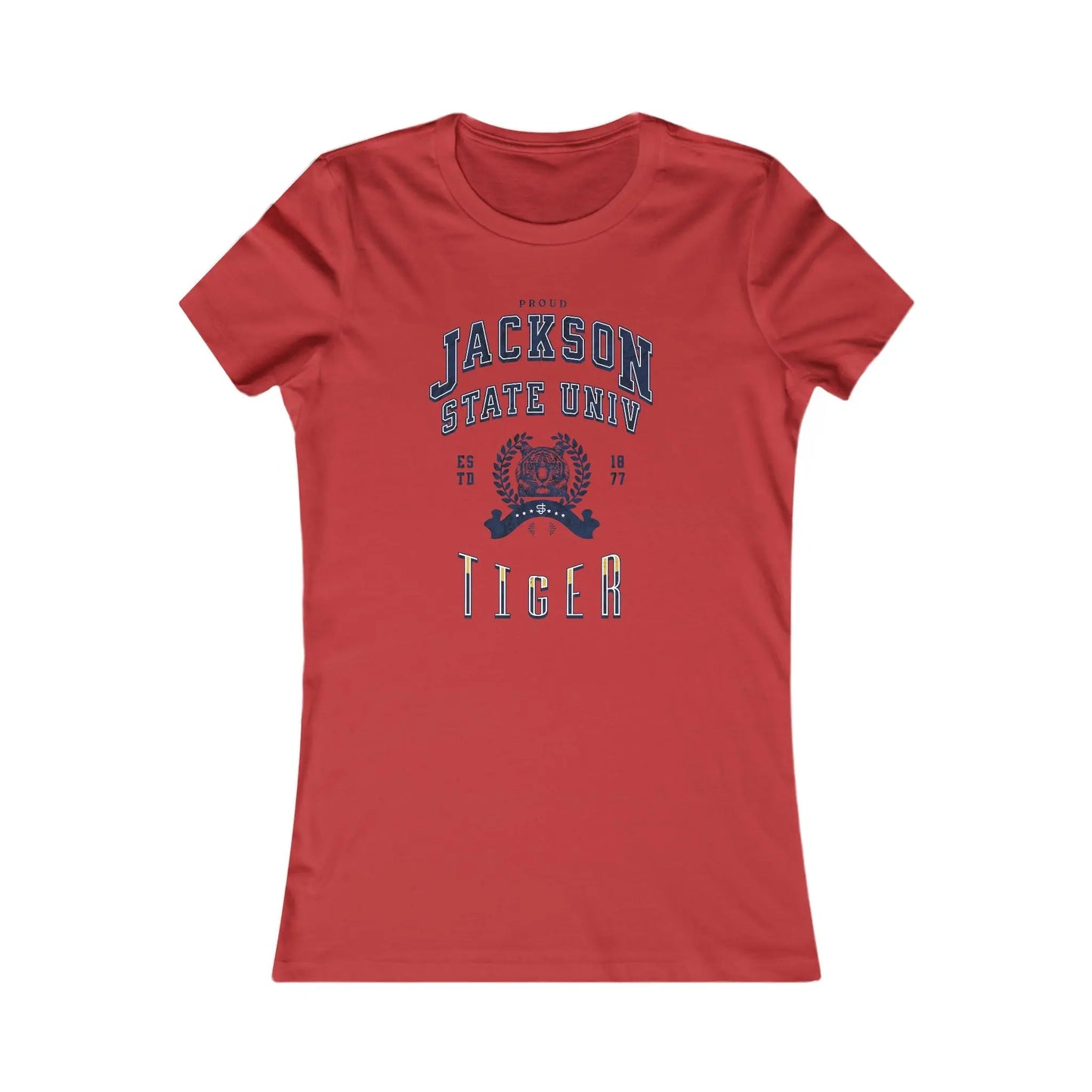Proud Jackson State Univ Tiger Women's Navy Favorite Tee Printify