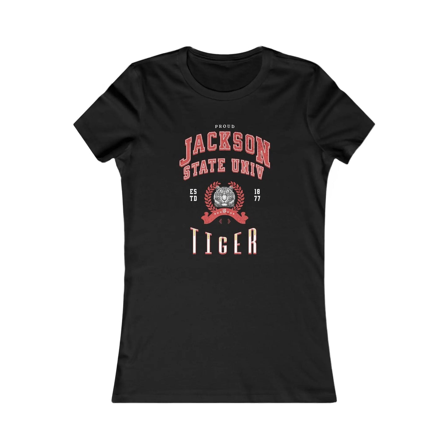 Proud Jackson State Univ Tiger Women's Red Favorite Tee Printify