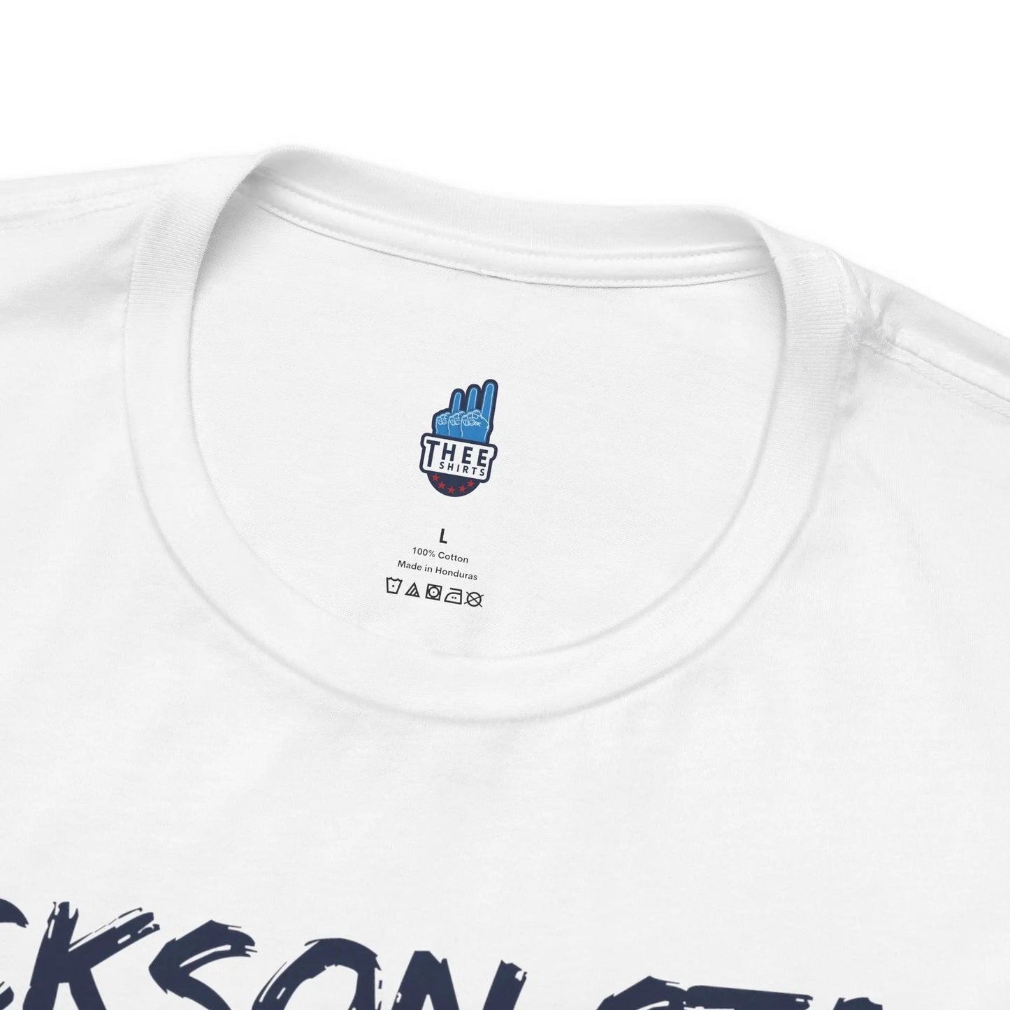 Jackson State This, Jackson State That Navy Red Block Men's Jersey Short Sleeve Tee Printify