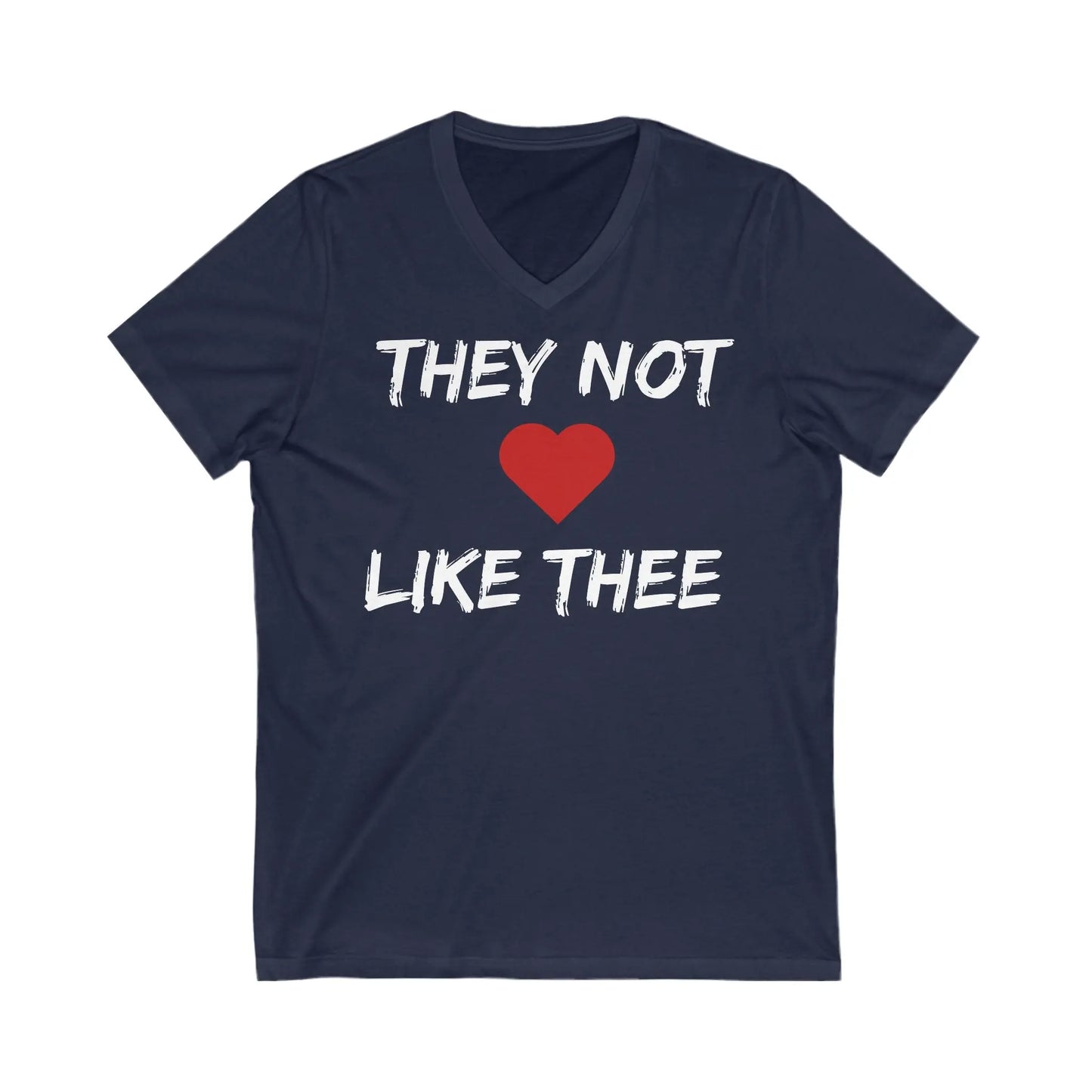 They Not Like Thee White Men's Jersey Short Sleeve V-Neck Tee Printify