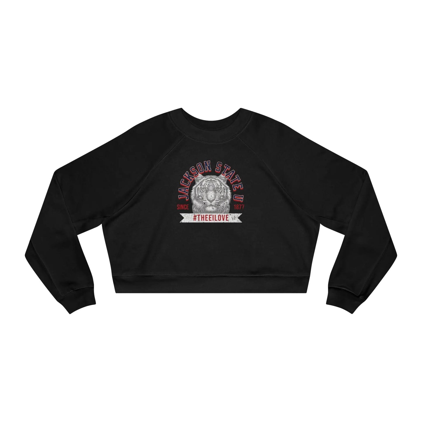 Jackson State Univ #TheeILove Women's White Cropped Fleece Pullover Printify
