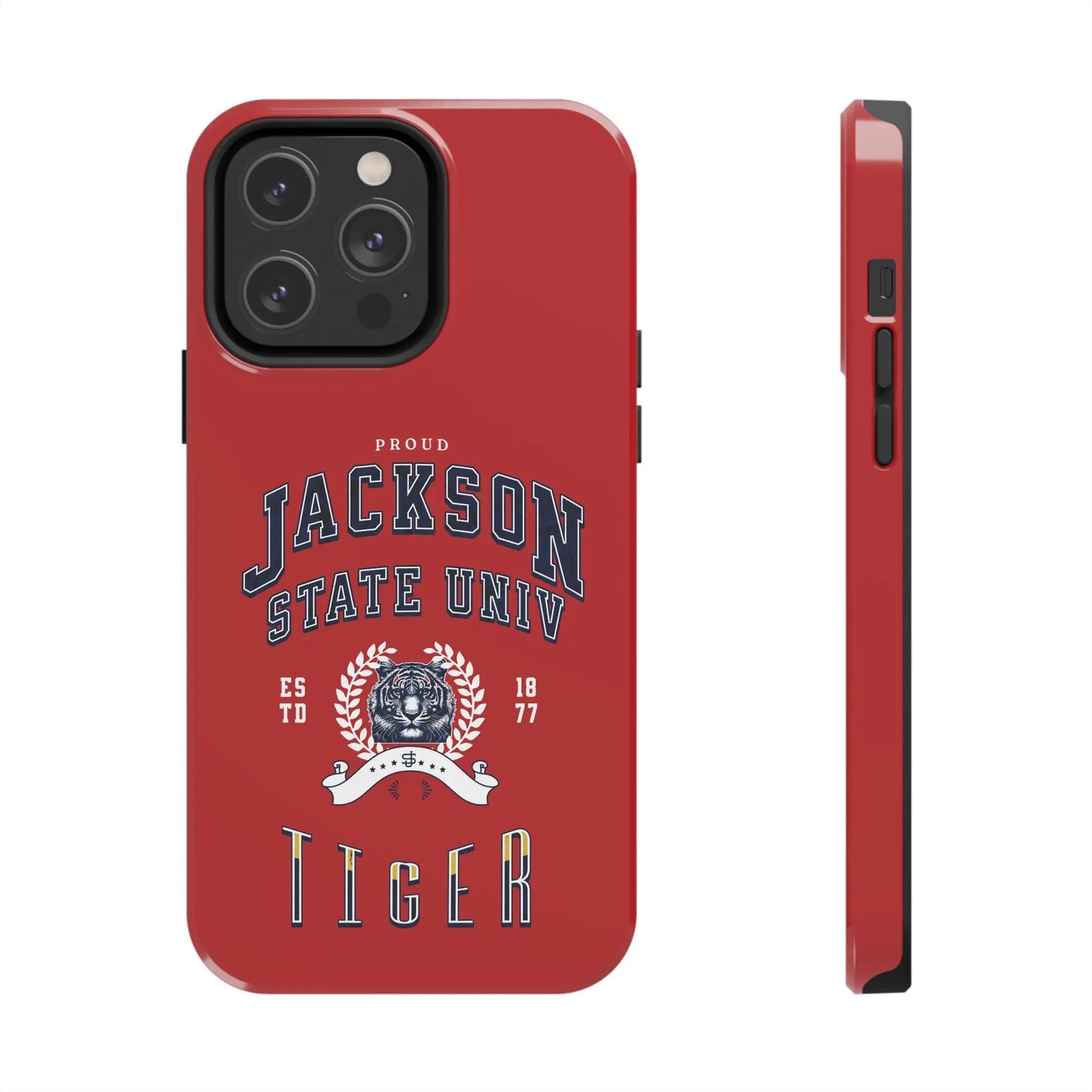 Proud Jackson State Univ Tiger White - Red Case Printify