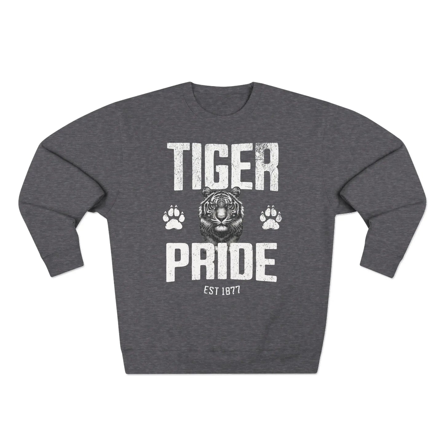 Tiger Pride Mineral Tigerhead Men's Gray Crewneck Sweatshirt Printify