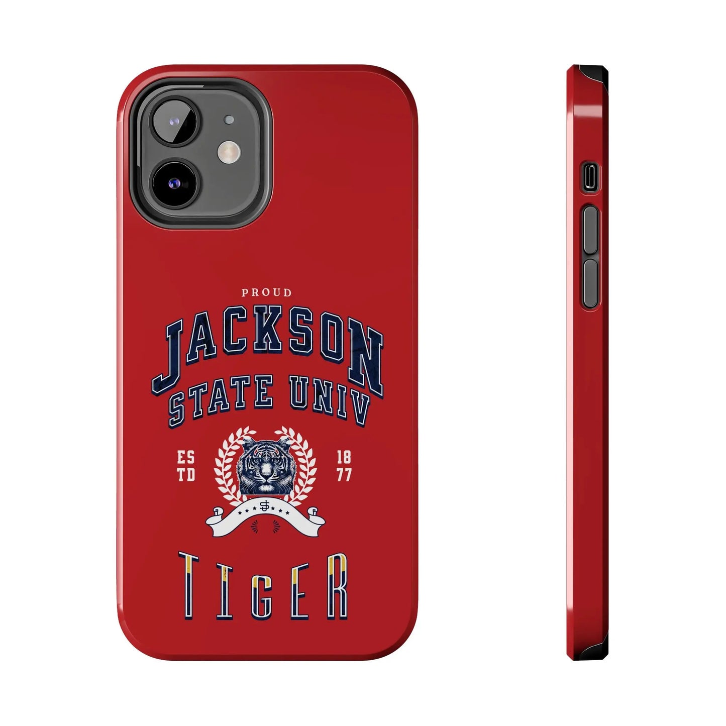Proud Jackson State Univ Tiger White - Red Case Printify