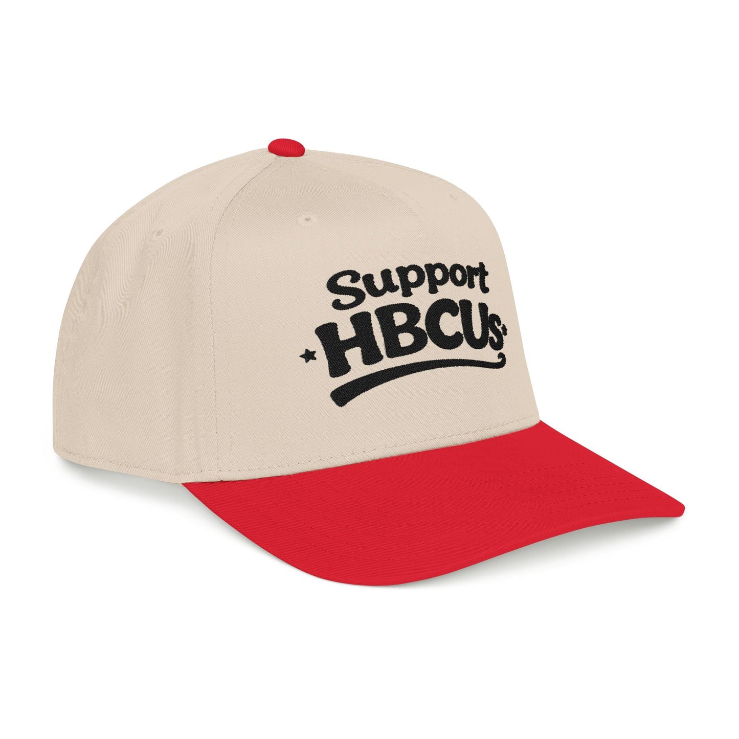 Support HBCUs Black Embroidered Bill Cap Printify