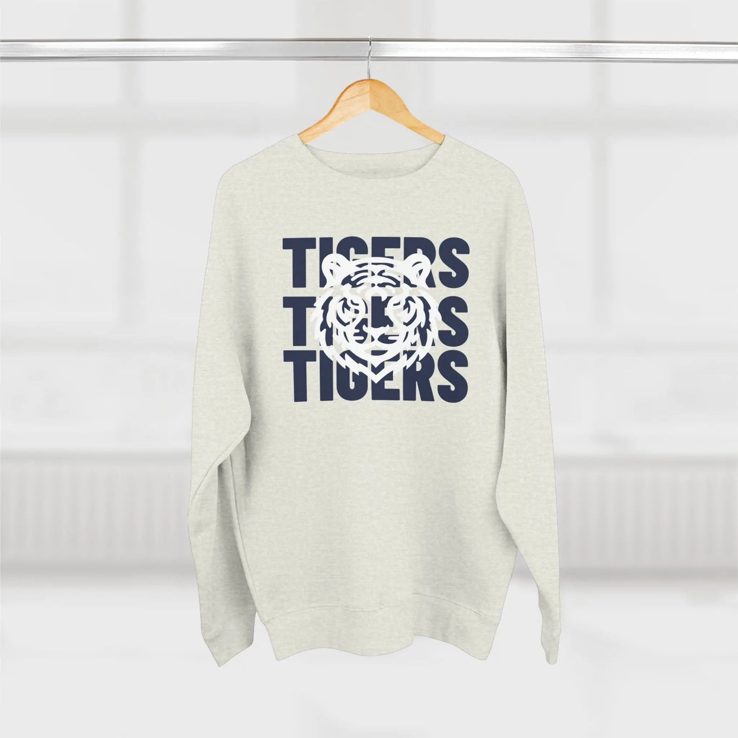 Jackson State Tigers 3X Navy Crewneck Sweatshirt Printify