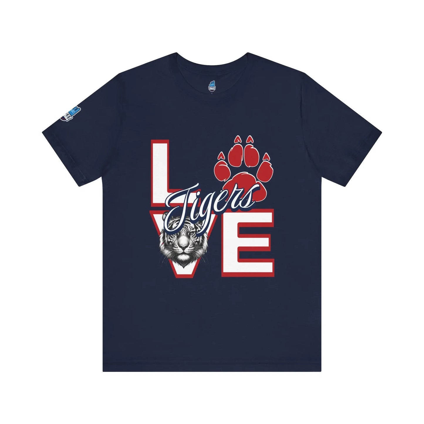 Love Tigers Varsity Men's Black Jersey Short Sleeve Tee Printify