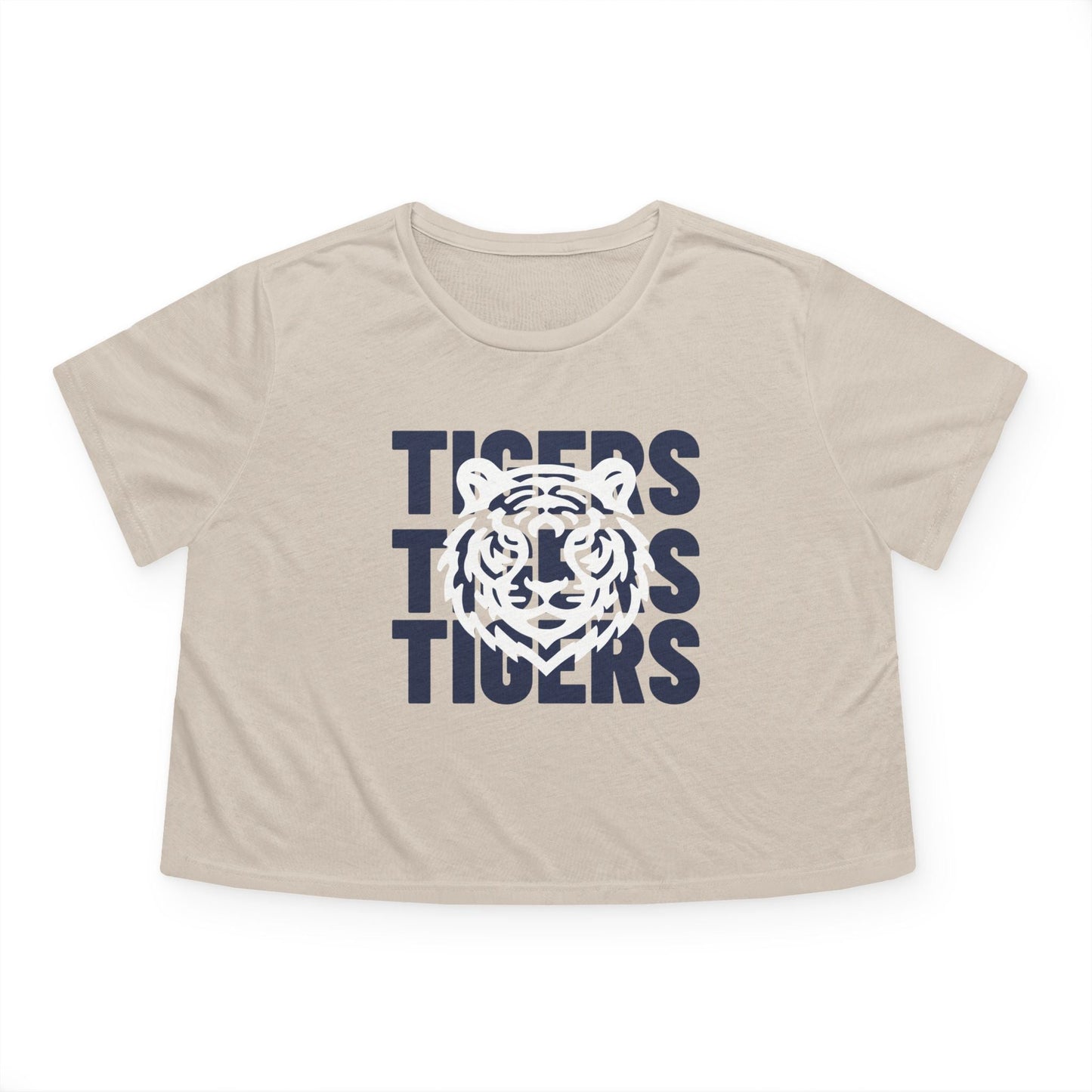 Jackson State Univ Tigers 3X Navy Women's Flowy Cropped Tee Printify