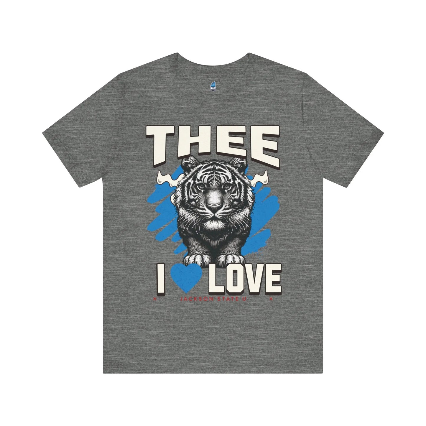 #TheeILove Jackson State U Tigerhead Men's Baby Blue Jersey Short Sleeve Tee Printify