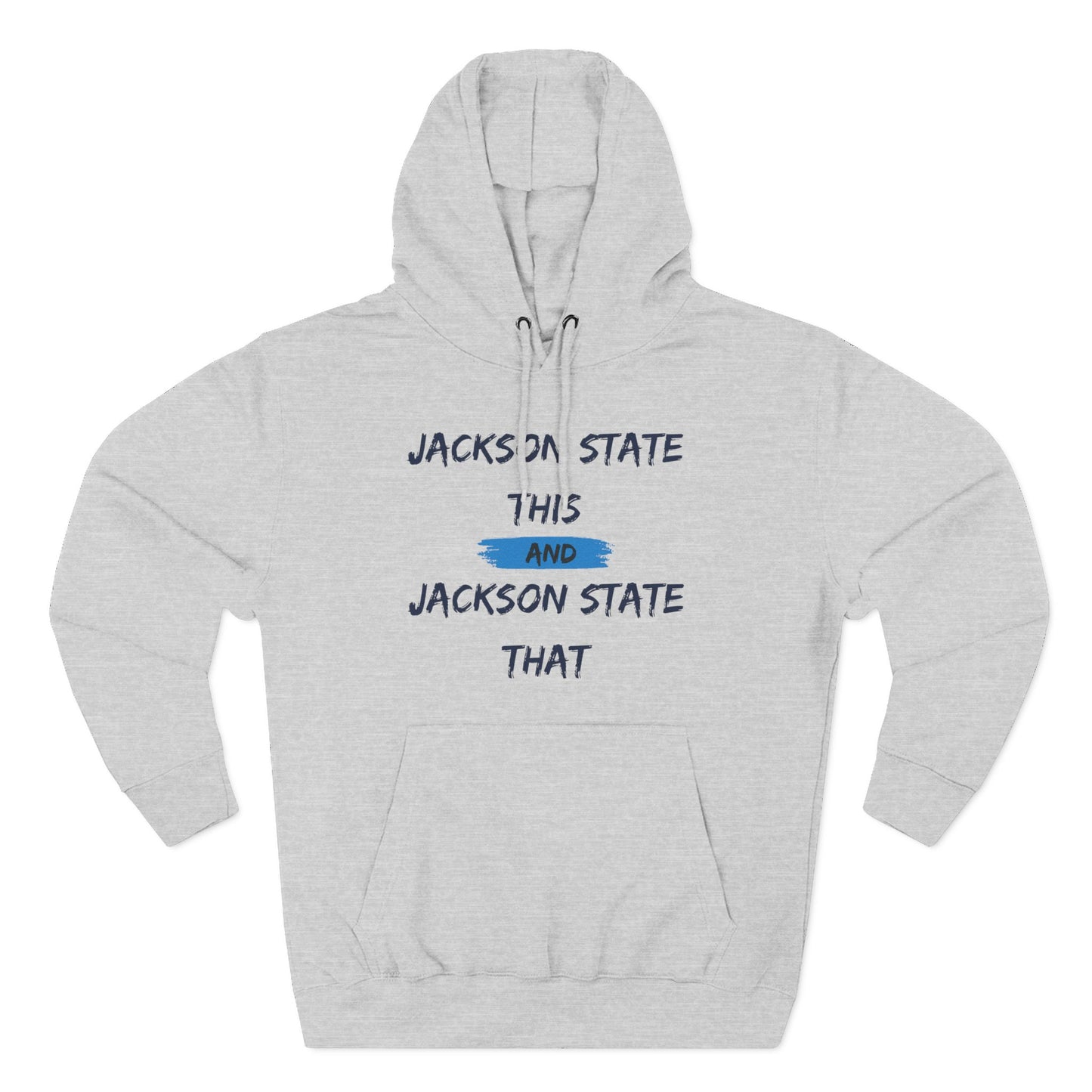 Jackson State This, Jackson State That Women's Block Baby Blue Premium Pullover Hoodie - Thee Shirts
