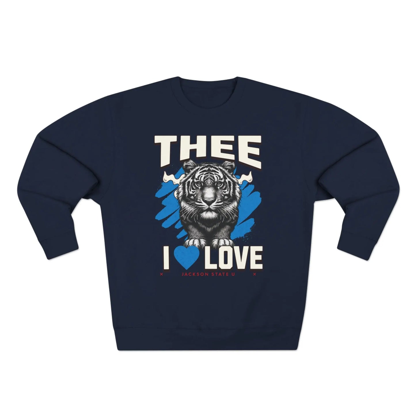 #TheeILove Jackson State U Tigerhead Men's Baby Blue Crewneck Sweatshirt Printify