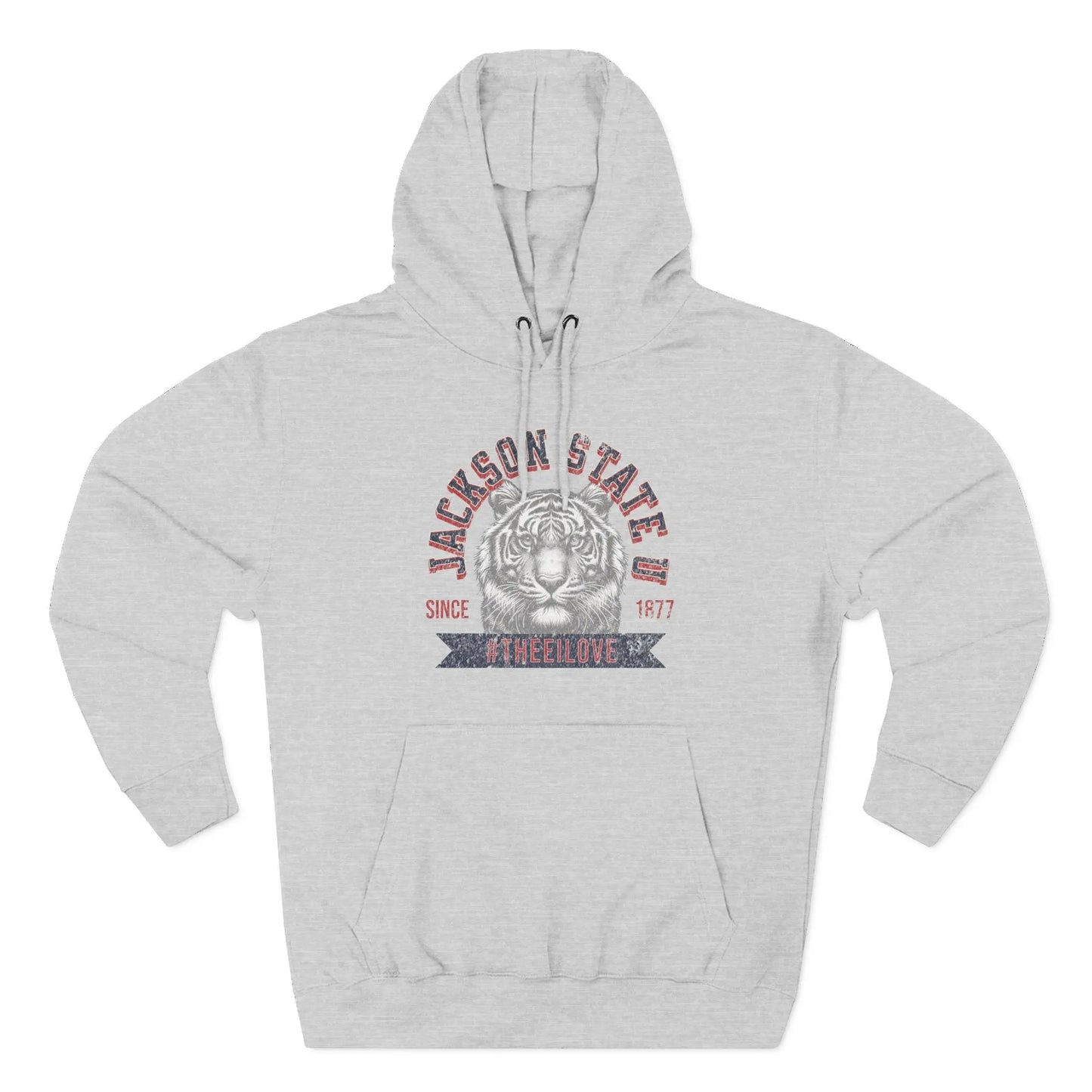 Jackson State Univ #TheeILove Women's Navy Premium Fleece Hoodie Printify