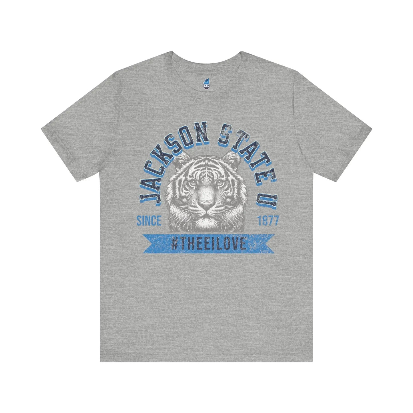 Jackson State Univ #TheeILove Men's Baby Blue Jersey Short Sleeve Tee Printify