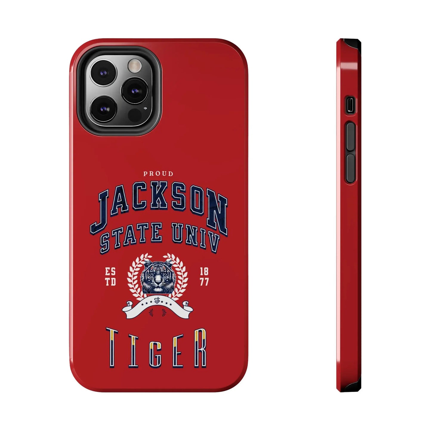 Proud Jackson State Univ Tiger White - Red Case Printify
