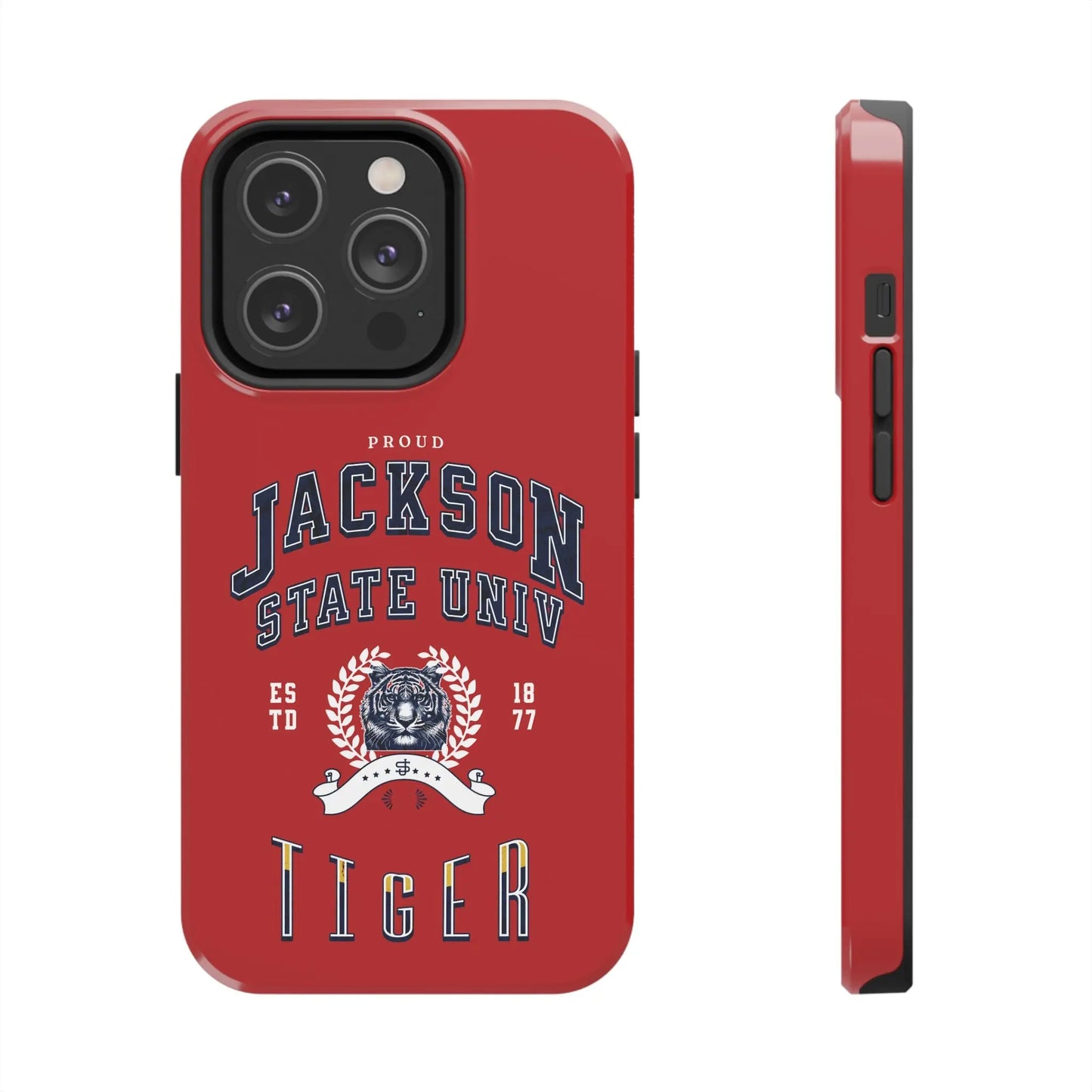 Proud Jackson State Univ Tiger White - Red Case Printify