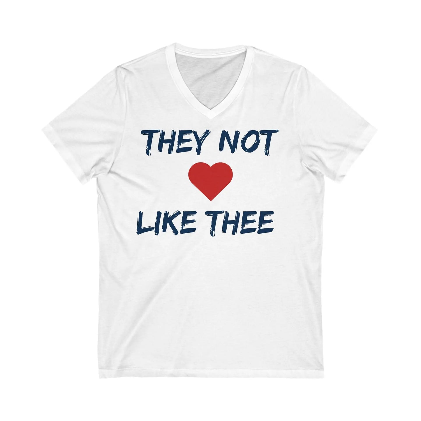 They Not Like Thee Navy Men's Jersey Short Sleeve V-Neck Tee Printify