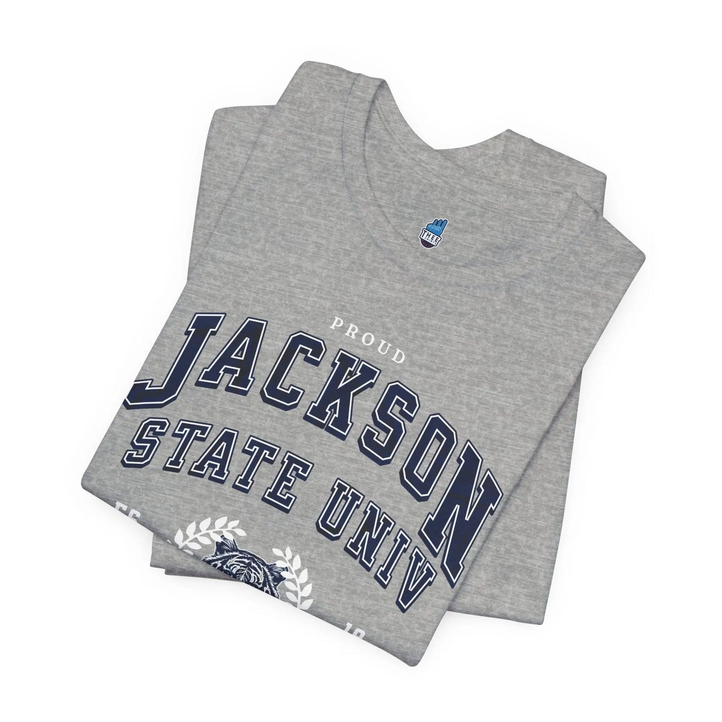Proud Jackson State Univ Tiger Men's White Jersey Short Sleeve Tee Printify