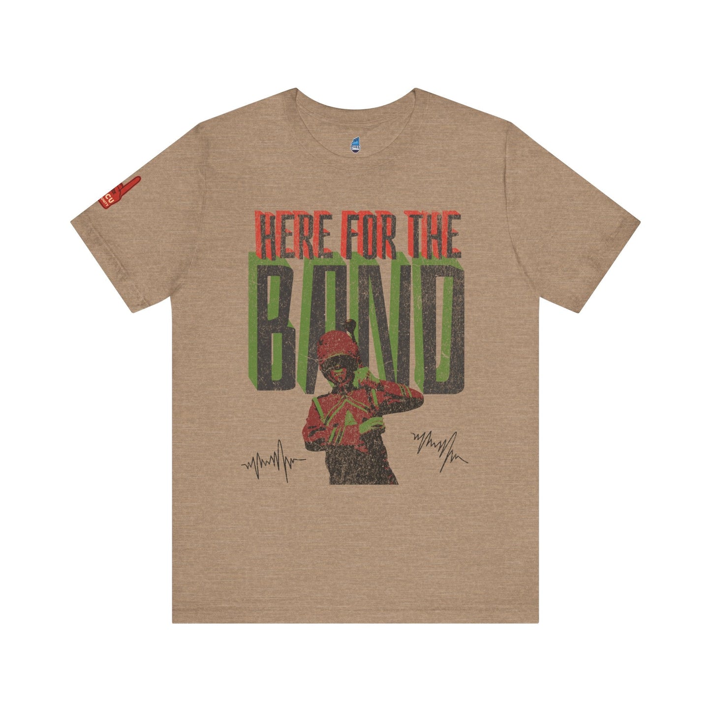 Here for the Band Vintage RGB Jersey Short Sleeve Tee Printify