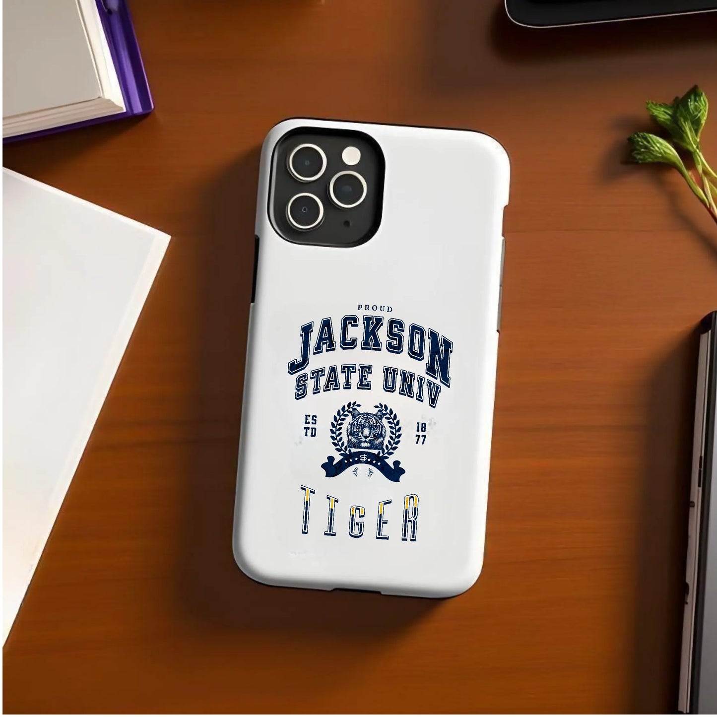 Proud Jackson State Univ Tiger Navy - White Case Printify