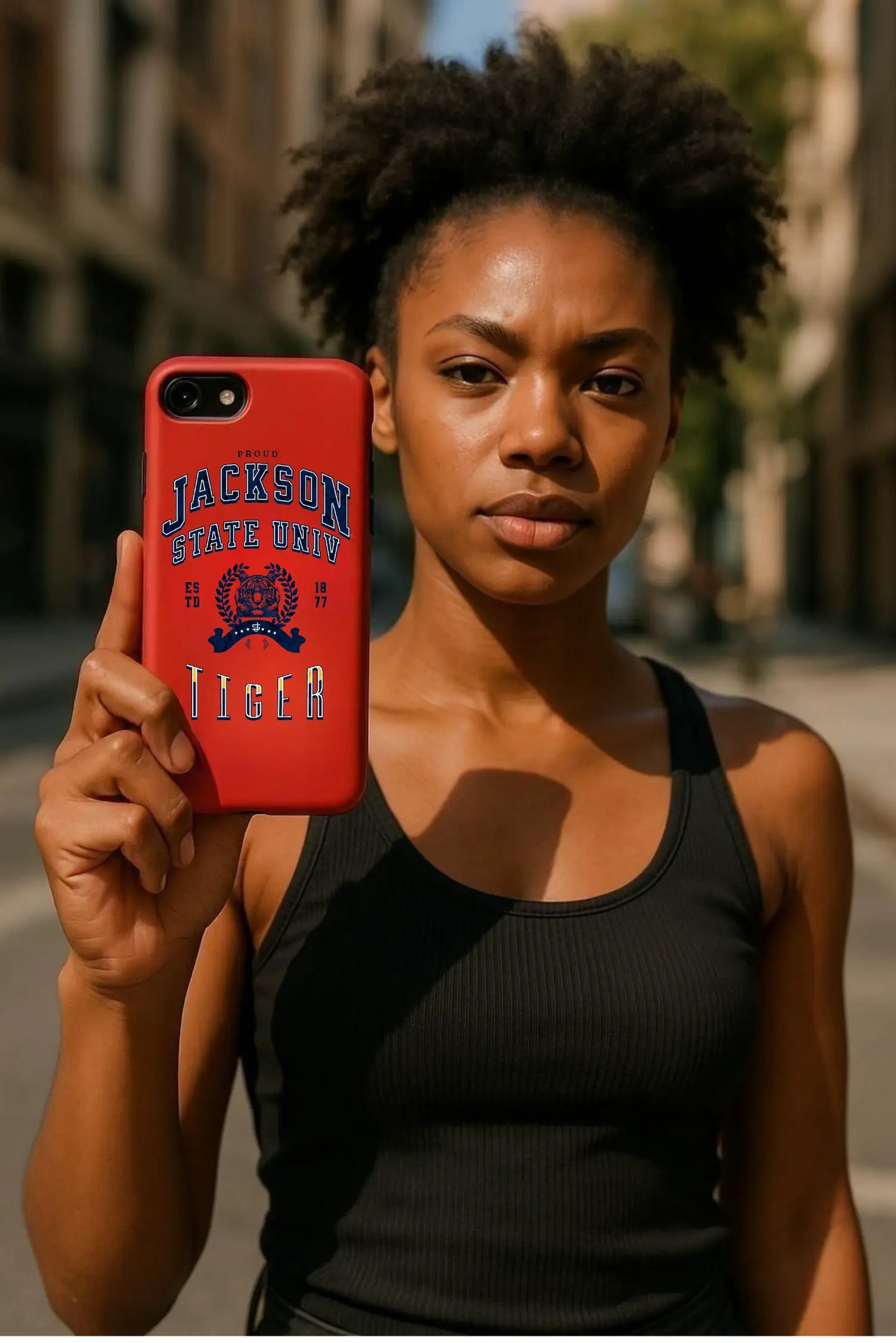 Proud Jackson State Univ Tiger Navy - Red Case Printify