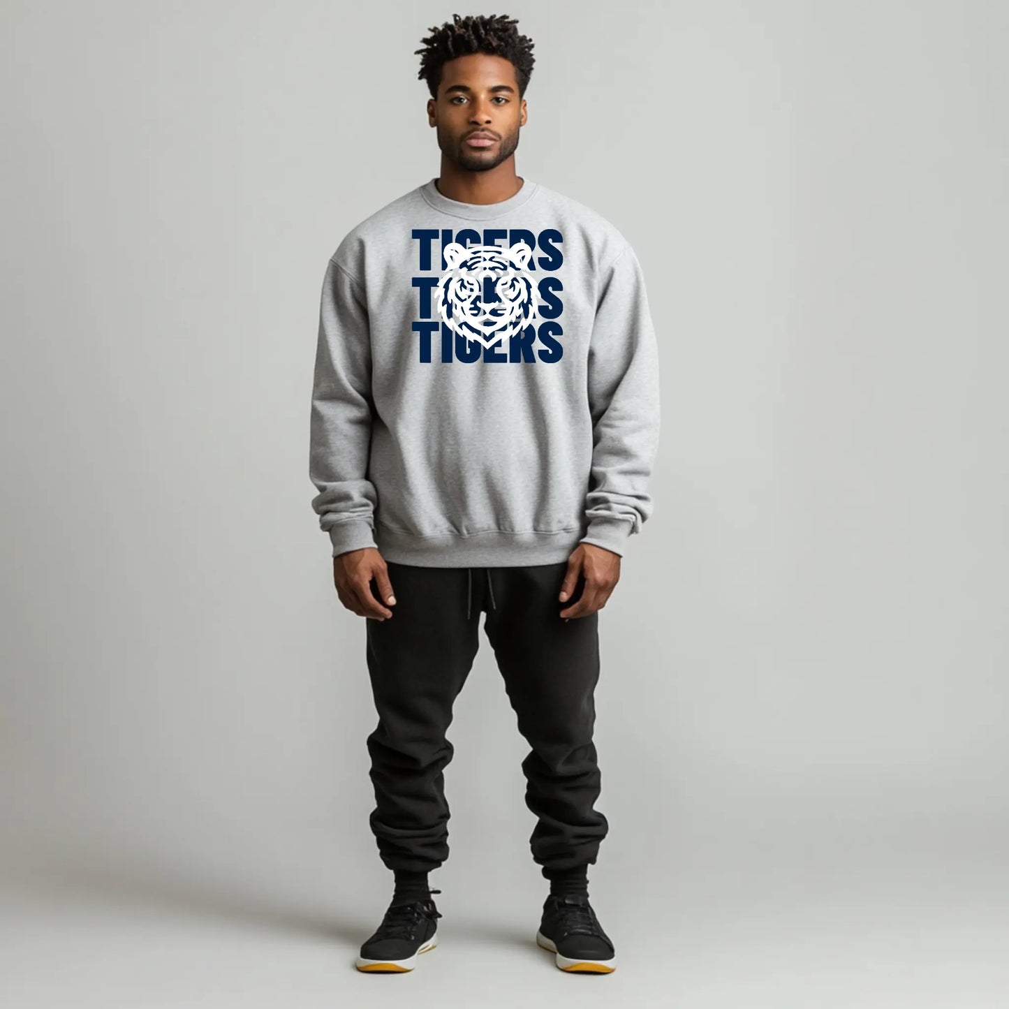 Jackson State Univ Tigers 3X Navy Crewneck Sweatshirt Printify