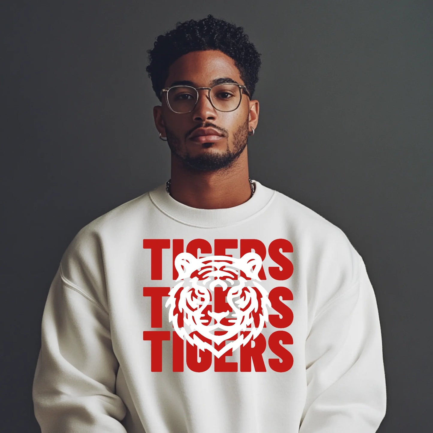 Jackson State Univ Tigers 3X Red Crewneck Sweatshirt Printify