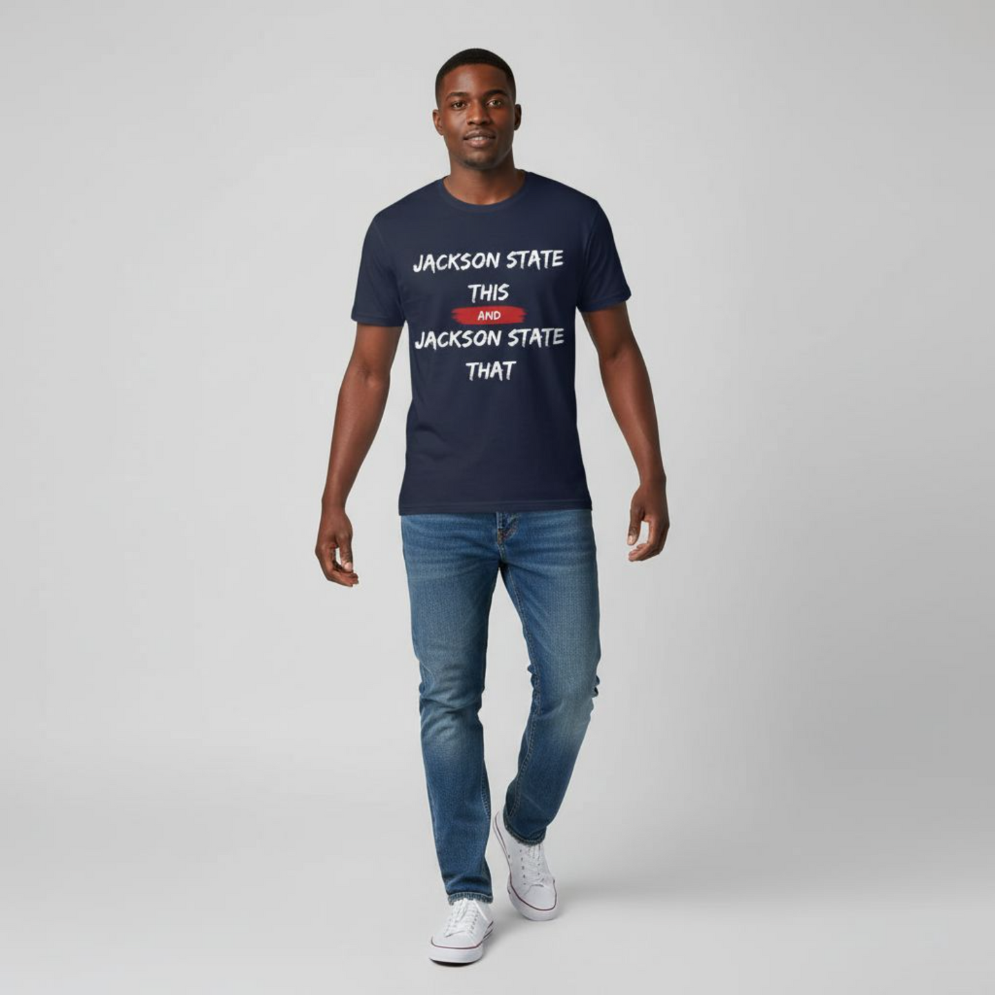 Jackson State This, Jackson State That White Red Block Men's Jersey Short Sleeve Tee Printify