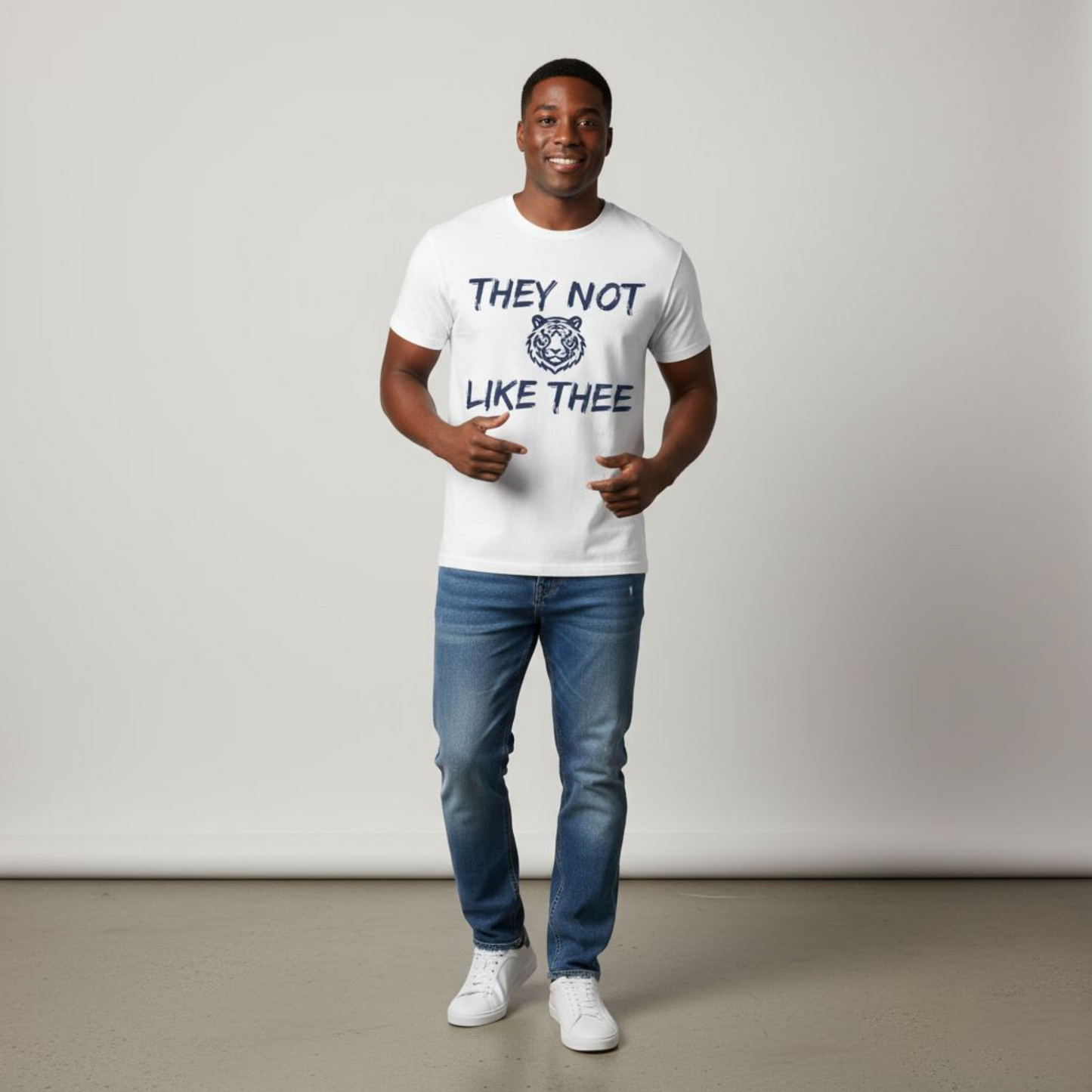 They Not Like Thee Men's Tiger Navy Jersey Short Sleeve Tee Printify