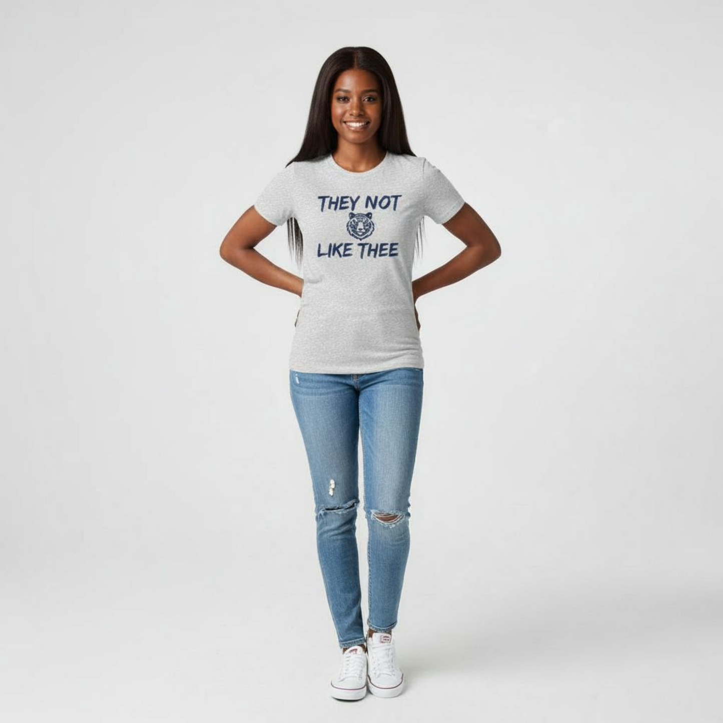 They Not Like Thee Tiger Navy Women's Favorite Tee Printify