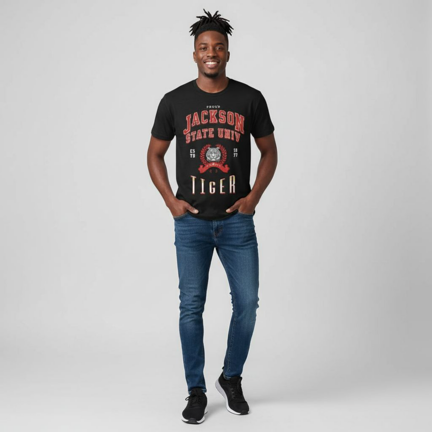Proud Jackson State Univ Tiger Men's Red Jersey Short Sleeve Tee Printify