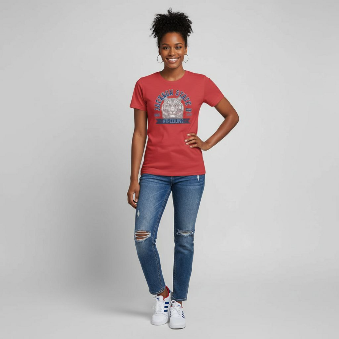 Jackson State Univ #TheeILove Women's Navy Favorite Tee Printify