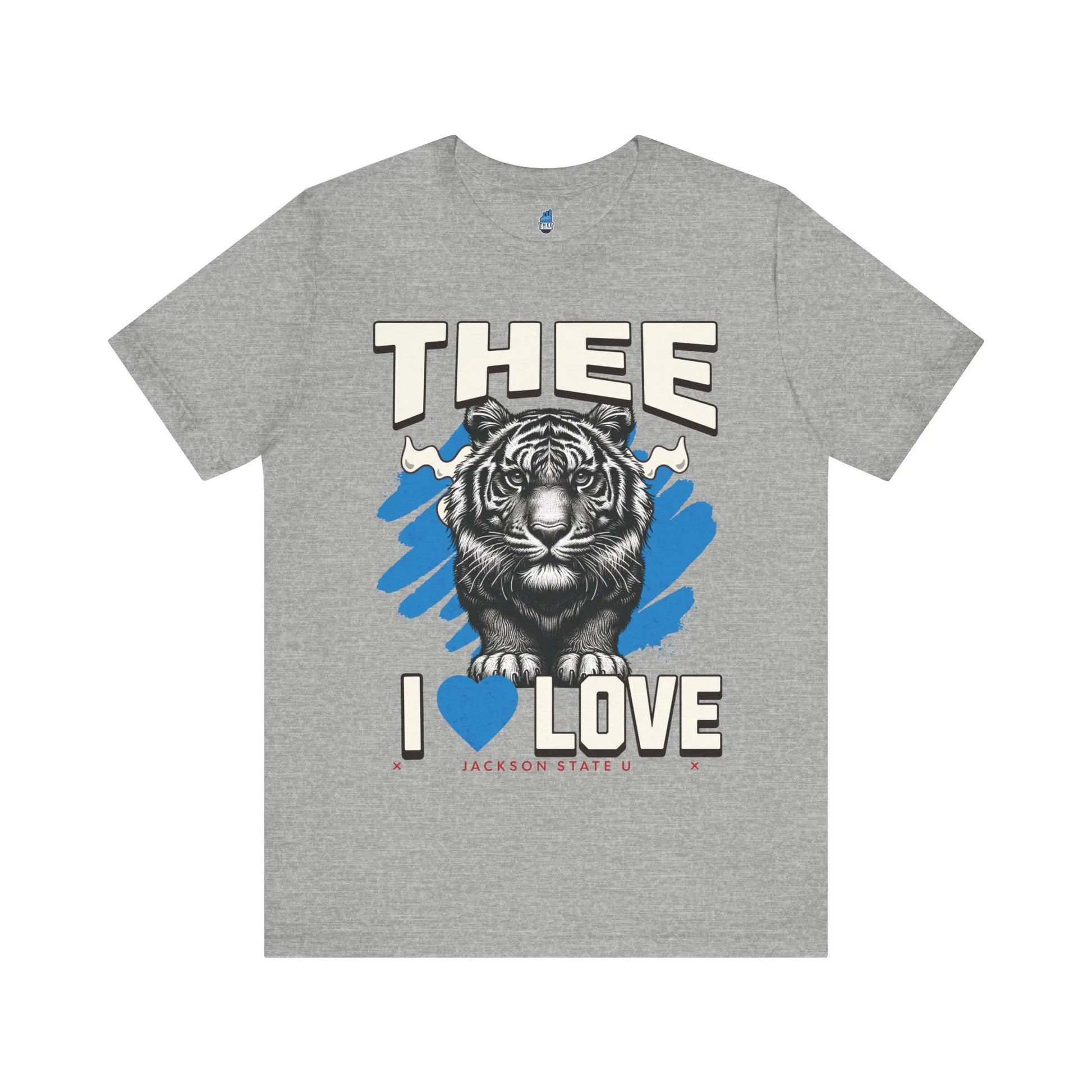 #TheeILove Jackson State U Tigerhead Men's Baby Blue Jersey Short Sleeve Tee Printify