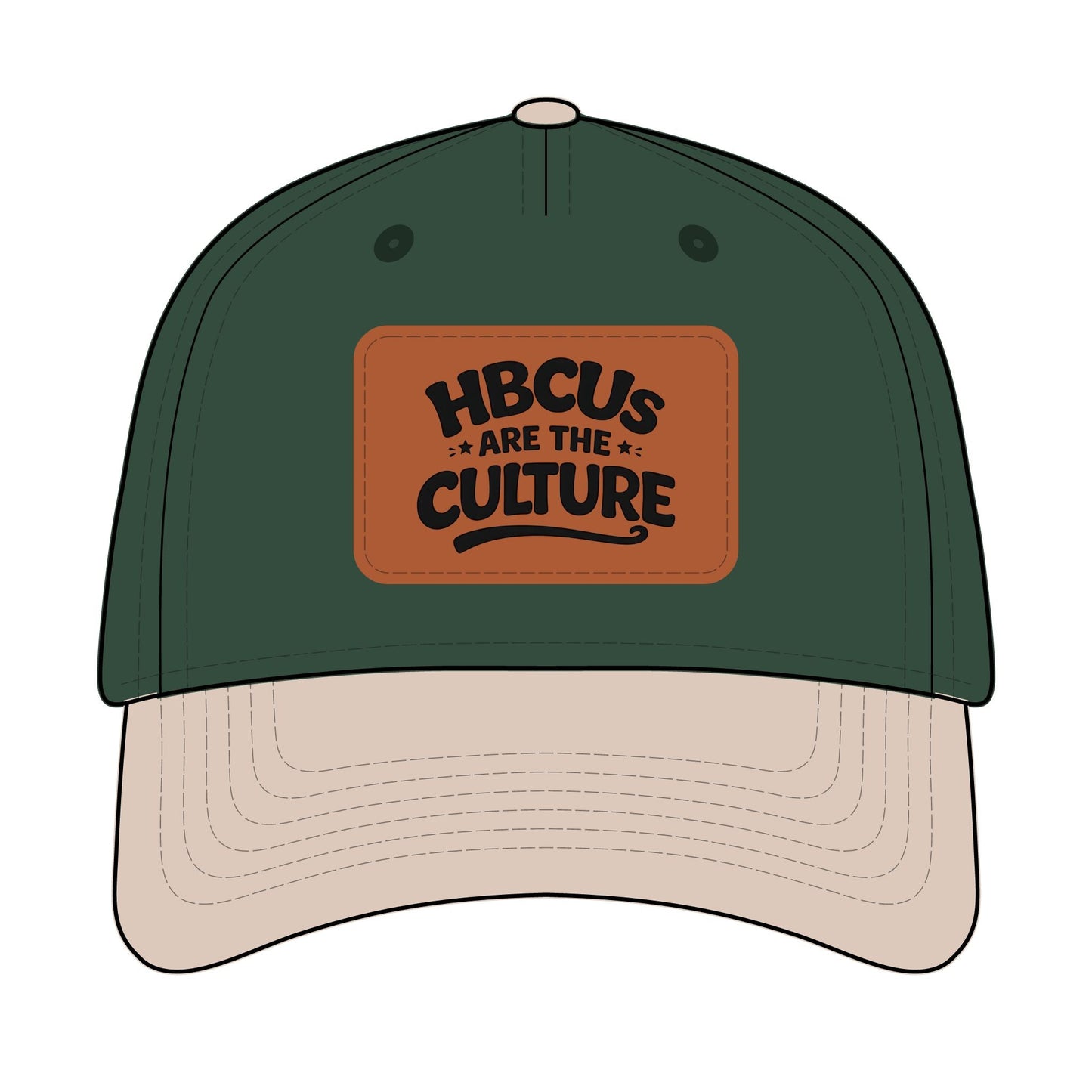 HBCUs are the Culture Embroidered Leather Patch Hat - Mid Profile Baseball Cap with Leather Patch Printify