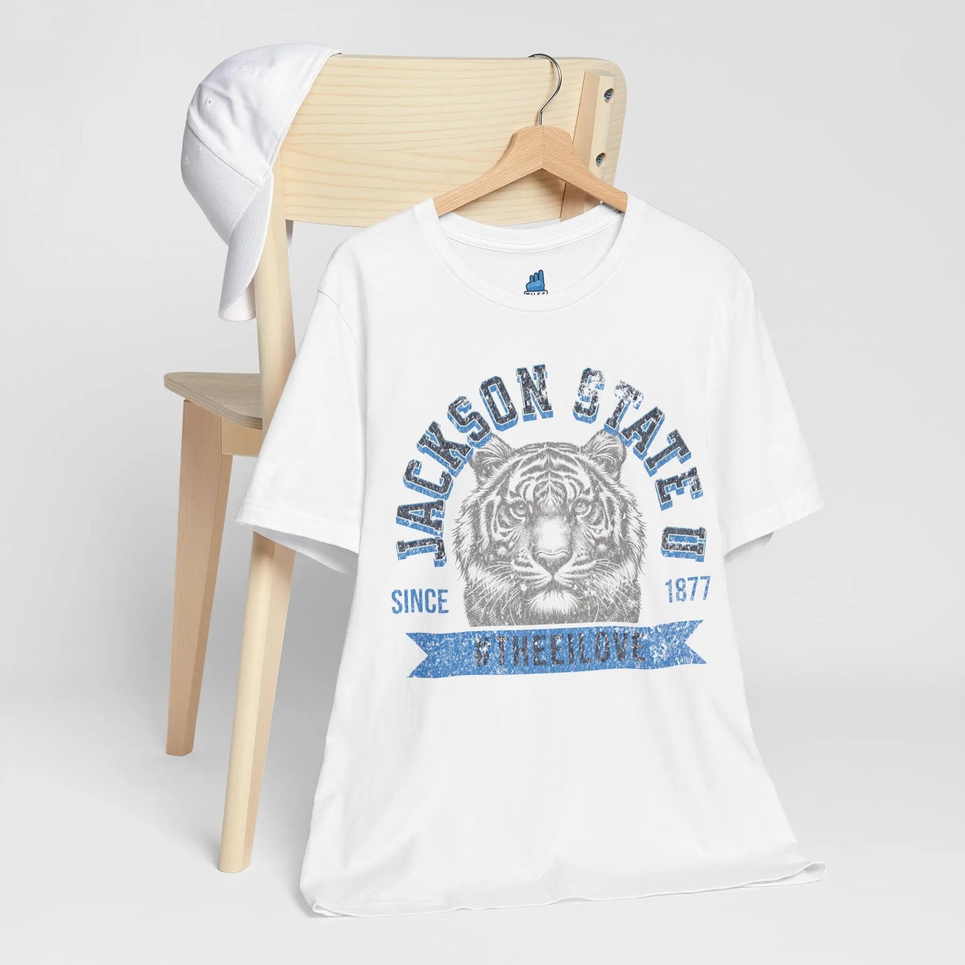 Jackson State Univ #TheeILove Men's Baby Blue Jersey Short Sleeve Tee Printify