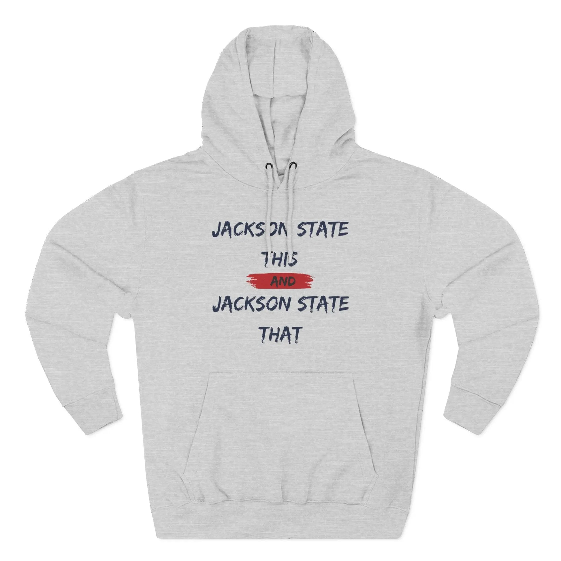 Jackson State This, Jackson State That Women's Block Red Premium Pullover Hoodie Printify