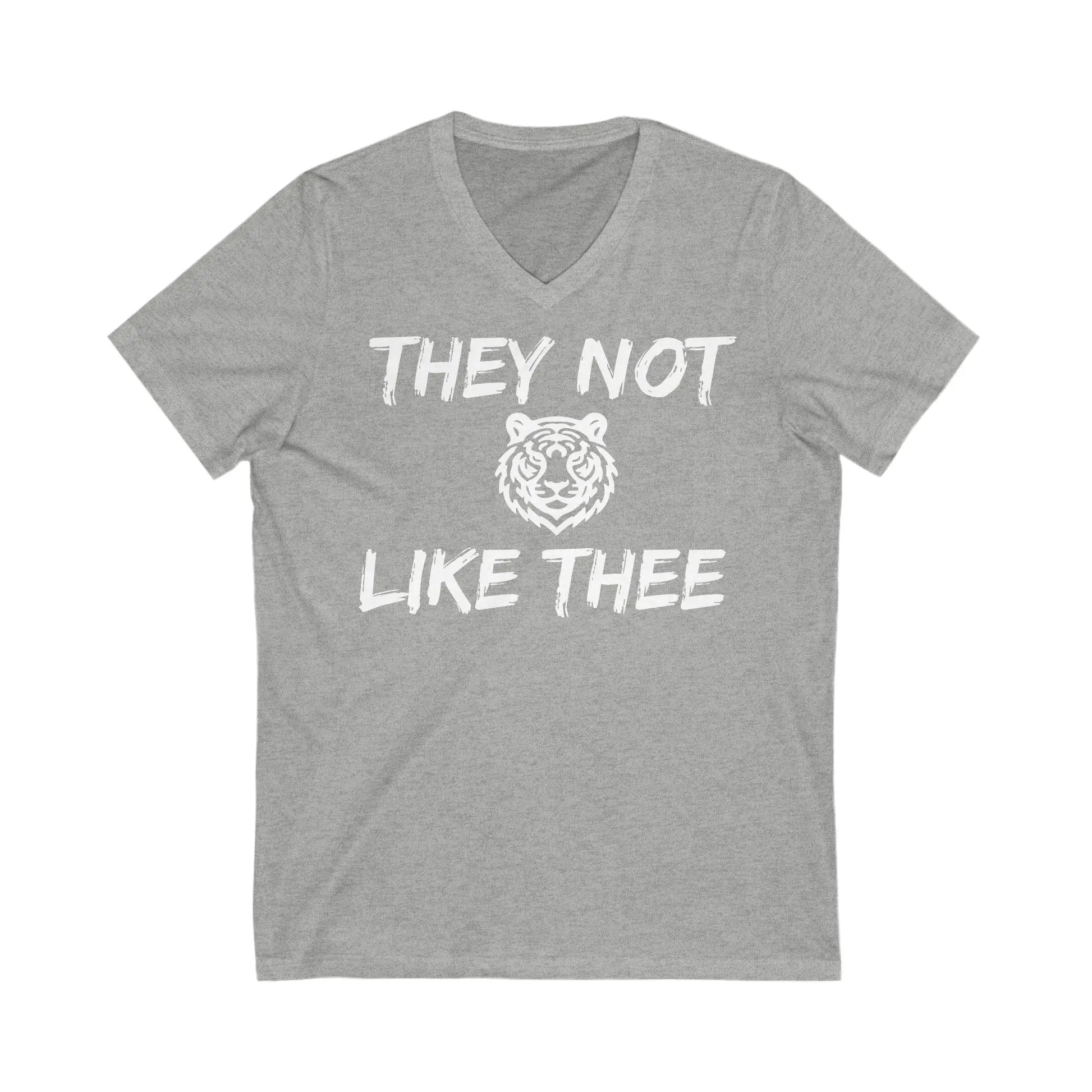 They Not Like Thee Tiger White Men's Jersey Short Sleeve V-Neck Tee Printify