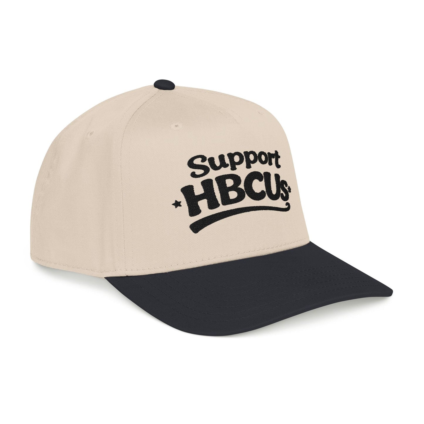 Support HBCUs Black Embroidered Bill Cap Printify