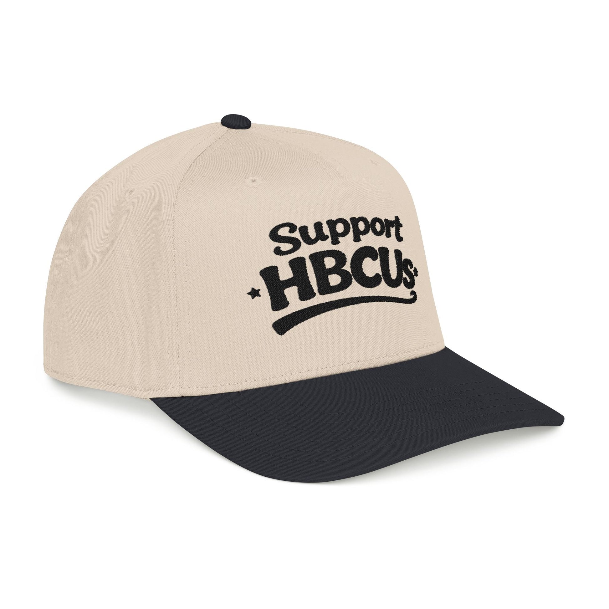 Support HBCUs Black Embroidered Bill Cap Printify