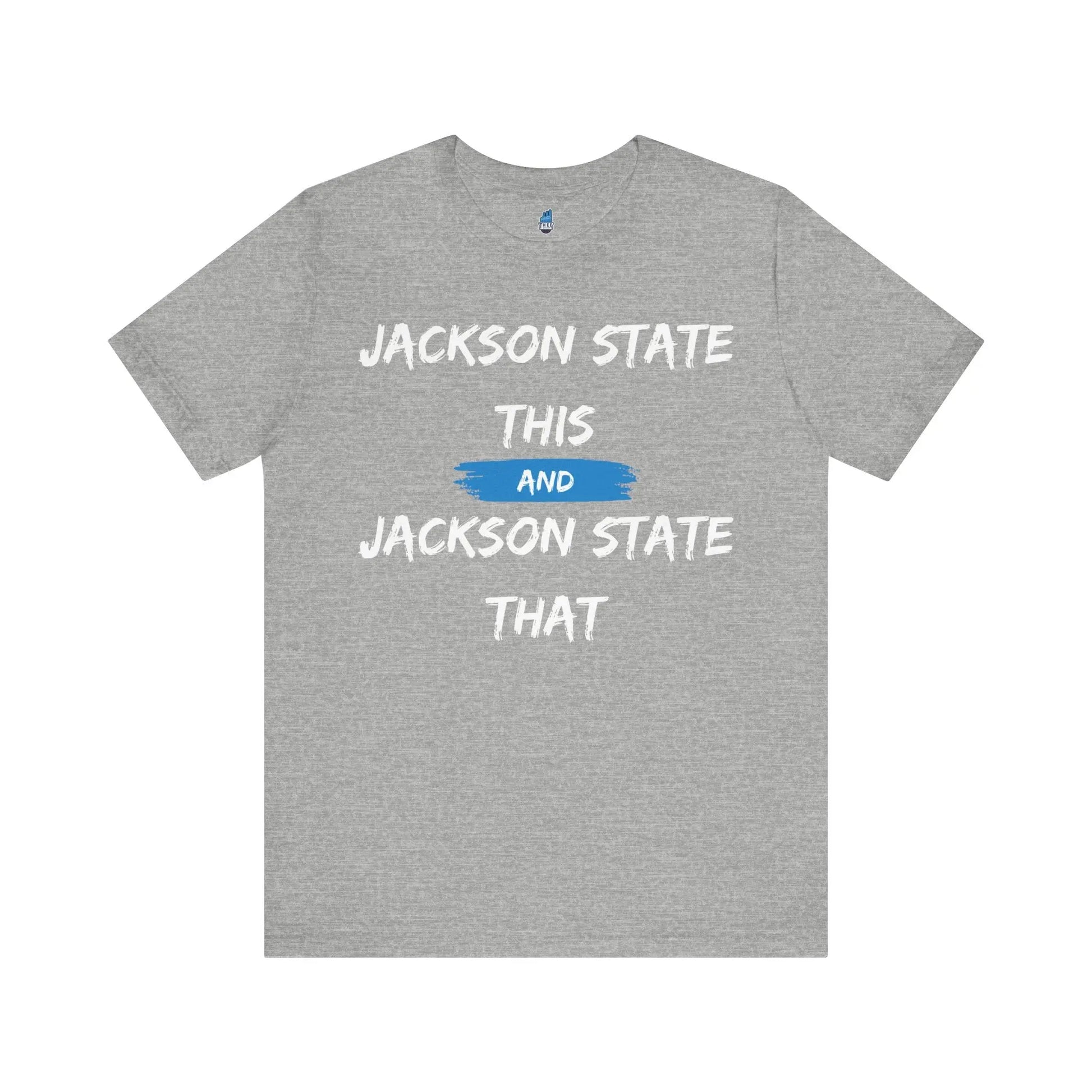 Jackson State This, Jackson State That White Baby Blue Block Men's Jersey Short Sleeve Tee Printify