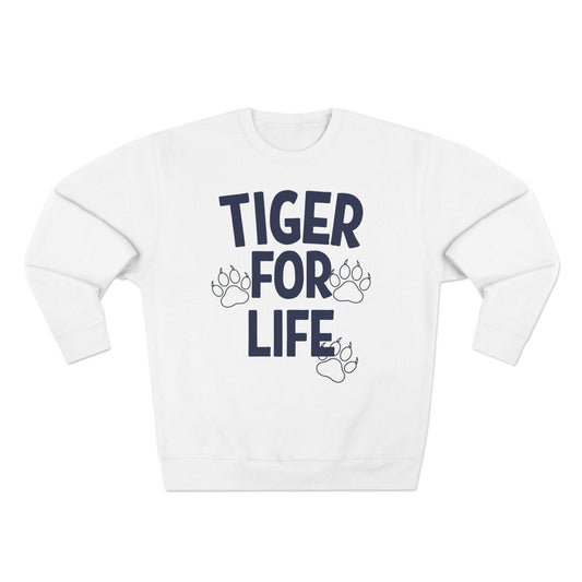 Tiger for Life Logo Crewneck Sweatshirt Printify