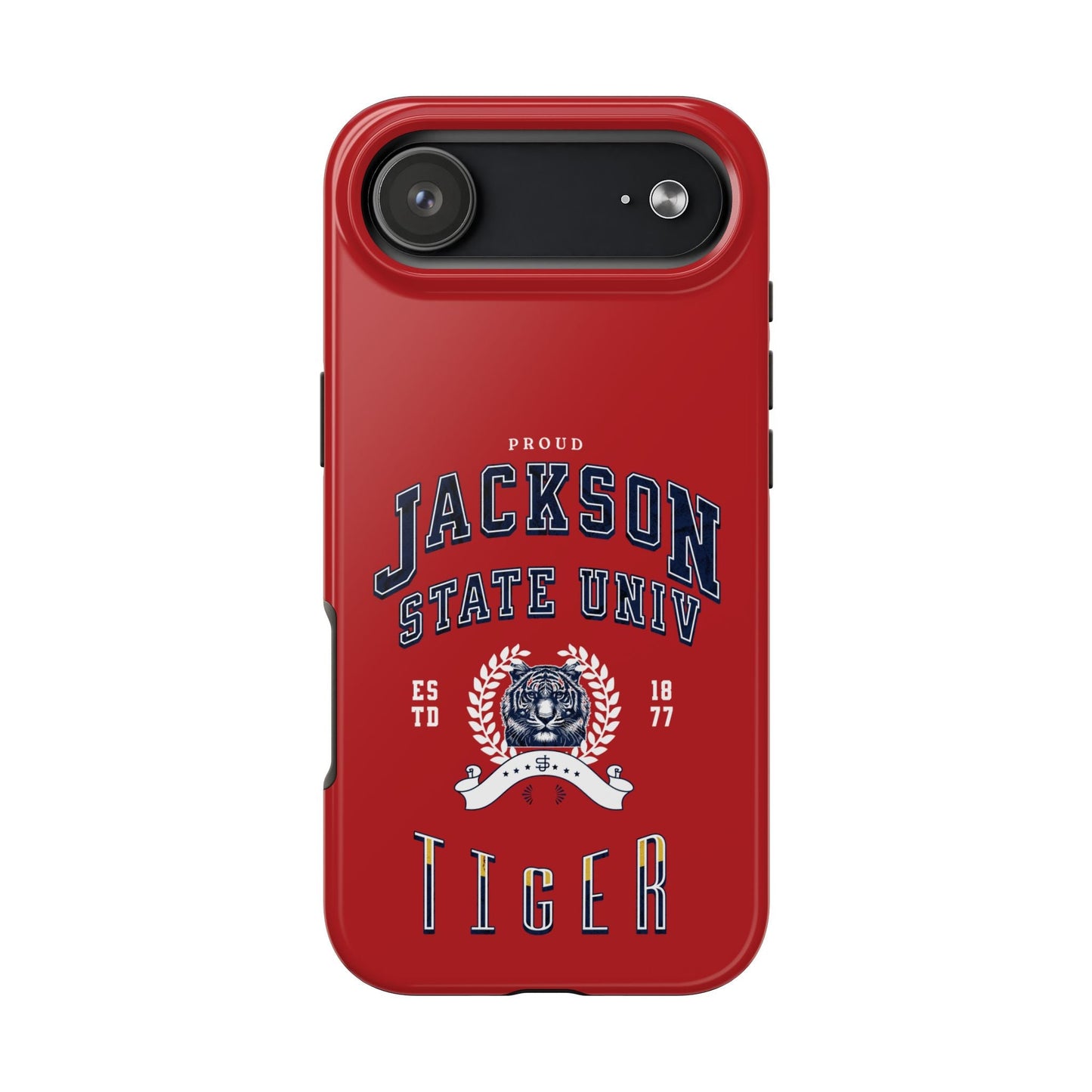 Proud Jackson State Univ Tiger White - Red Case Printify