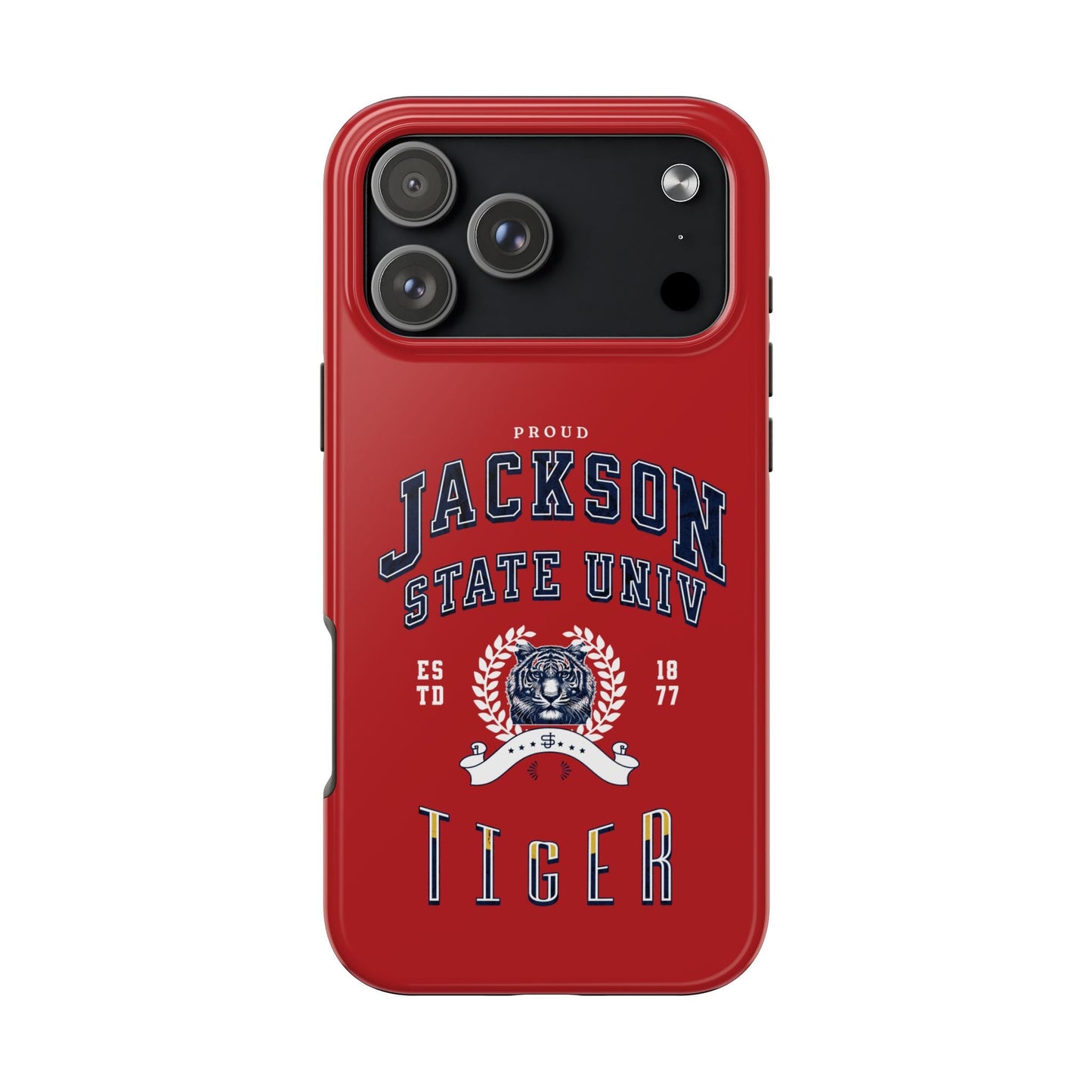 Proud Jackson State Univ Tiger White - Red Case Printify