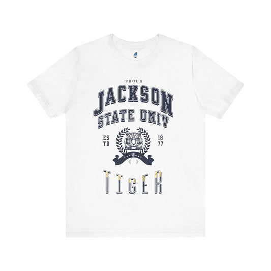 Proud Jackson State Univ Tiger Men's Navy Jersey Short Sleeve Tee Printify