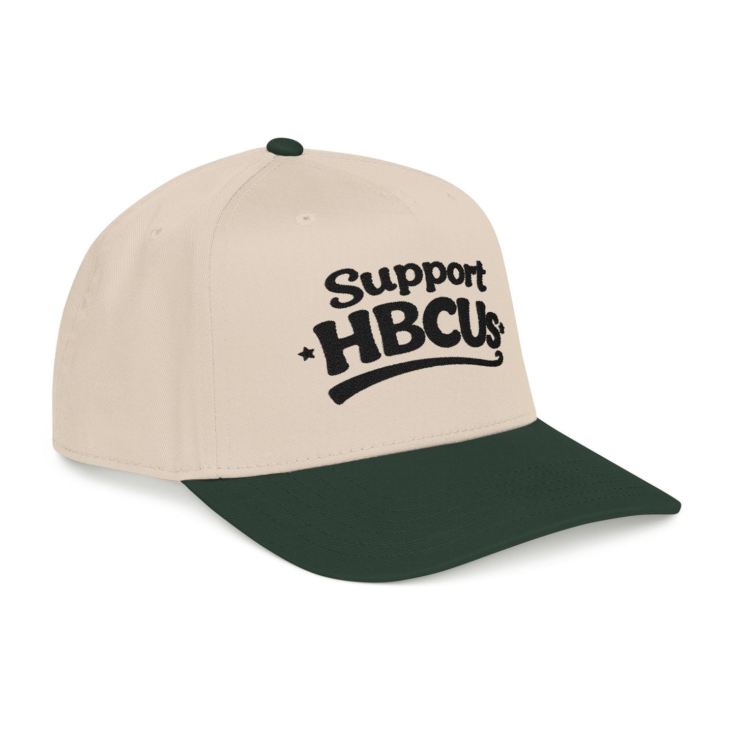 Support HBCUs Black Embroidered Bill Cap Printify