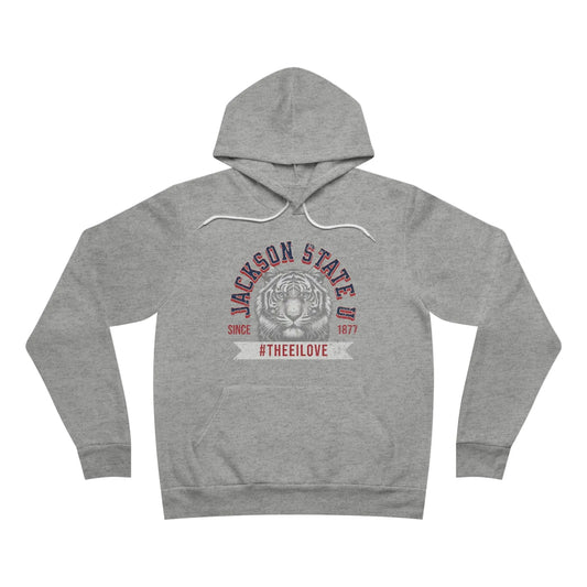 Jackson State Univ #TheeILove Men's White Fleece Pullover Hoodie Printify